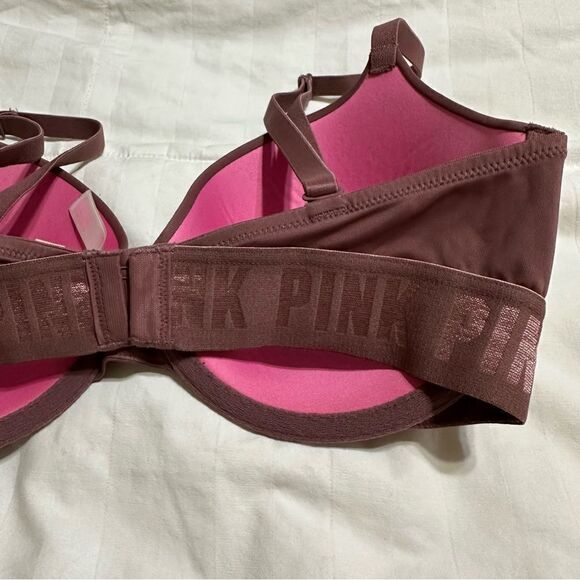 PINK Victoria’s Secret Warm Maroon Full Coverage Padded Bra 32DD - Picture 2 of 4